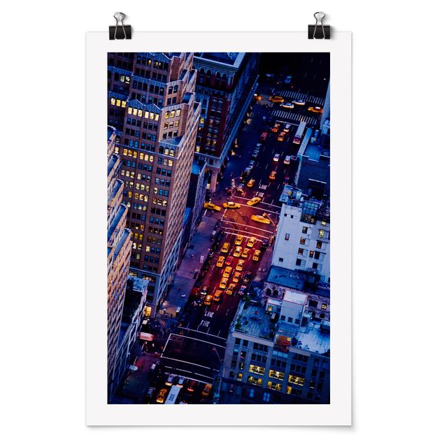 Poster - Manhattans Taxilichter - Hochformat 3:2