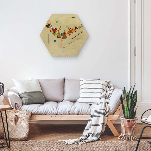 Hexagon Bild Holz - Wassily Kandinsky - Winkelschwung