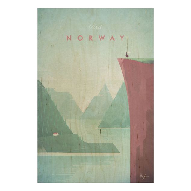 Holzbilder Syklines Reiseposter - Norwegen
