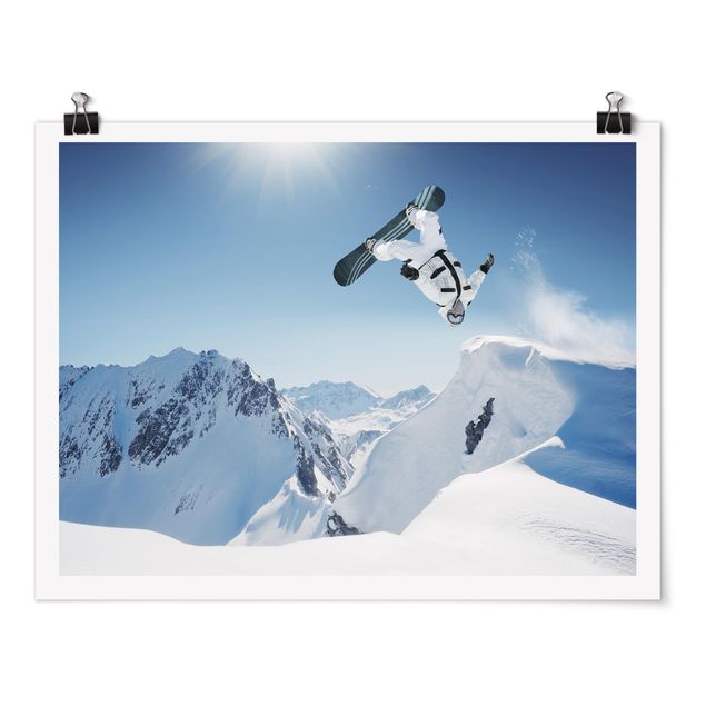 Poster kaufen Fliegender Snowboarder