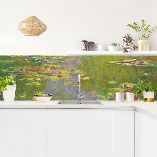 Spritzschutz Künstler Claude Monet - Grüne Seerosen