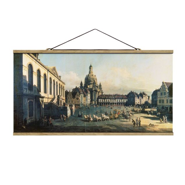 Stoffbild mit Posterleisten - Bernardo Bellotto - Der Neue Markt in Dresden - Querformat 2:1