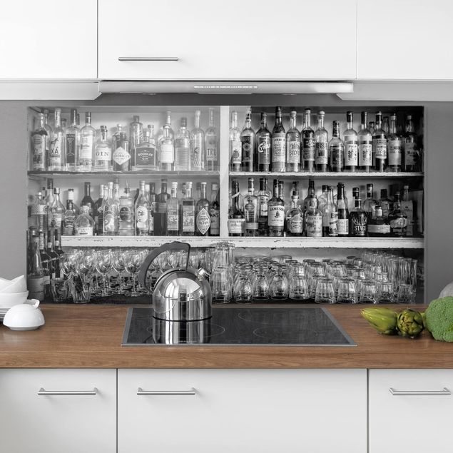 Spritzschutz Küche Bar Schwarz Weiß