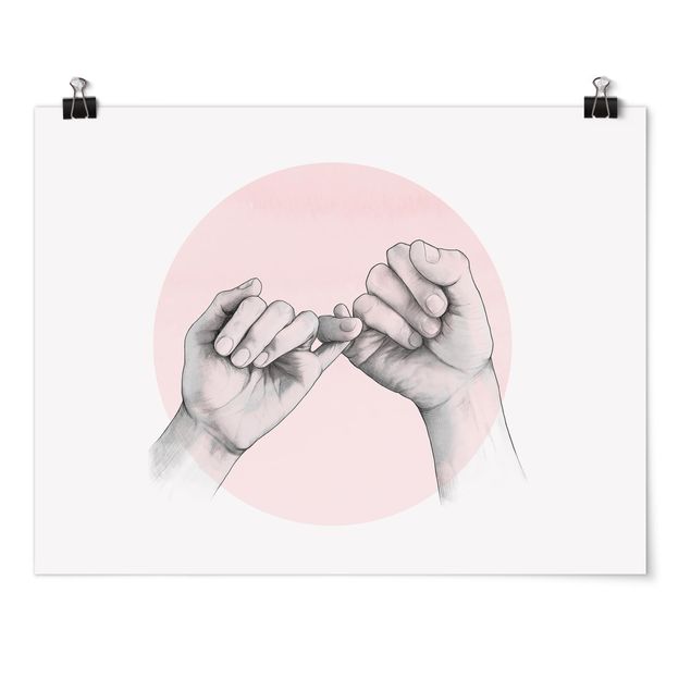 schöne Bilder Illustration Hände Freundschaft Kreis Rosa Weiß