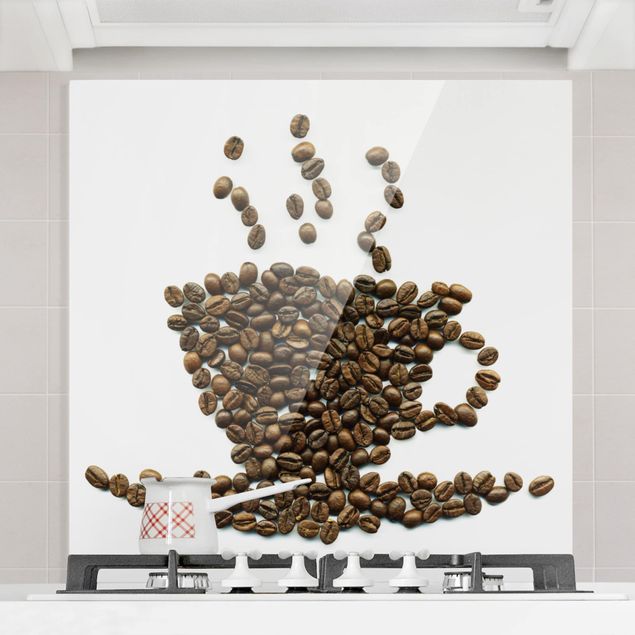 Spritzschutz Küche No.294 Coffee Beans Cup