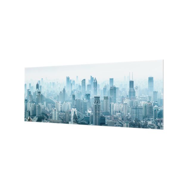 Spritzschutz Glas - Kühles Shanghai - Panorama 5:2