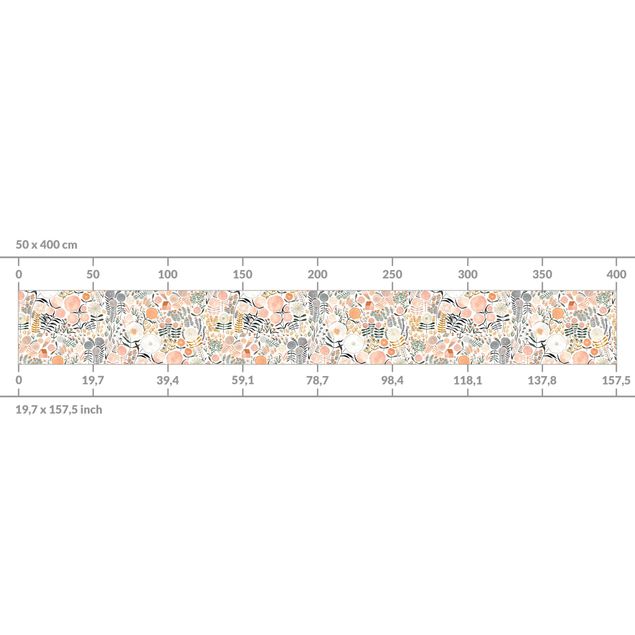 Motiv Küchenrückwand Blumenmeer in Apricot