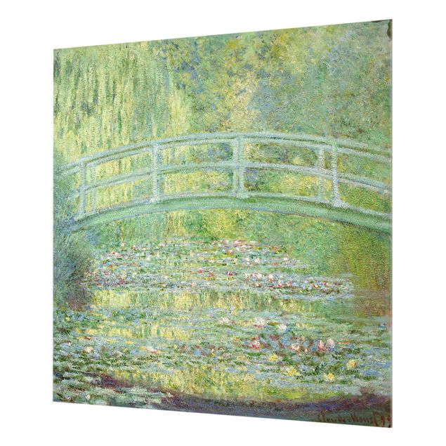 Glas Spritzschutz - Claude Monet - Japanische Brücke - Quadrat - 1:1