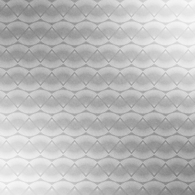 Metallic Tapete  - Fächer Muster in Grau