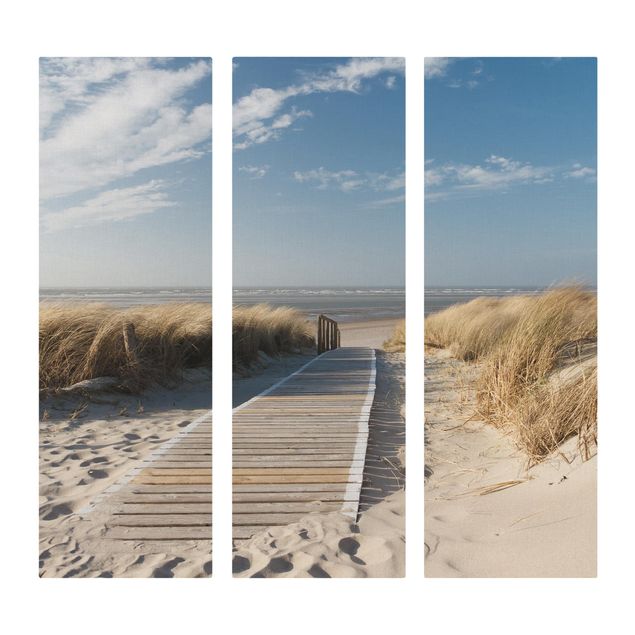 Leinwandbild 3-teilig - Ostsee Strand - Panoramen hoch 1:3