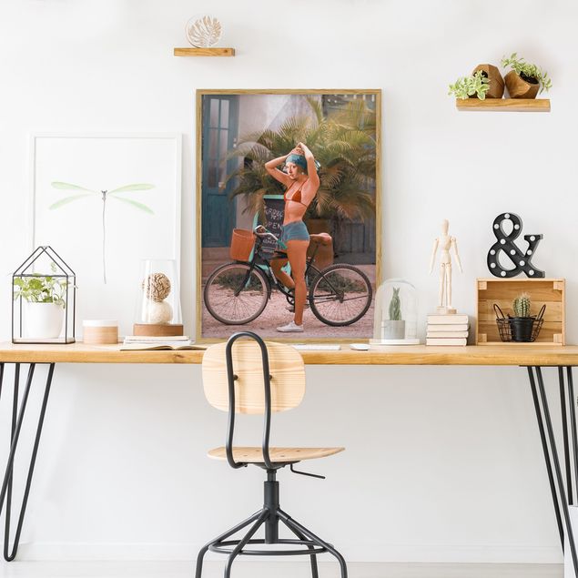Moderne Bilder mit Rahmen Fahrrad Mädchen