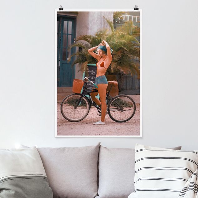 XXL Poster Fahrrad Mädchen