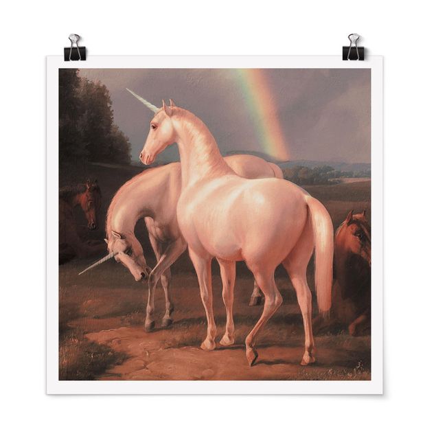 Poster - Falsche Pferde - Quadrat 1:1