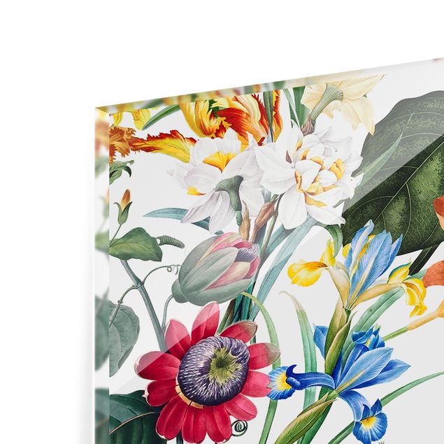 Spritzschutz Glas - Farbenfrohe Blumenpracht - Panorama 5:2