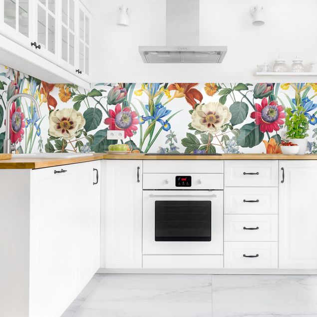 Küchenrückwand - Farbenfrohe Blumenpracht