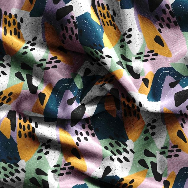 Vorhang blickdicht Farbenfrohes Muster mit Punkten