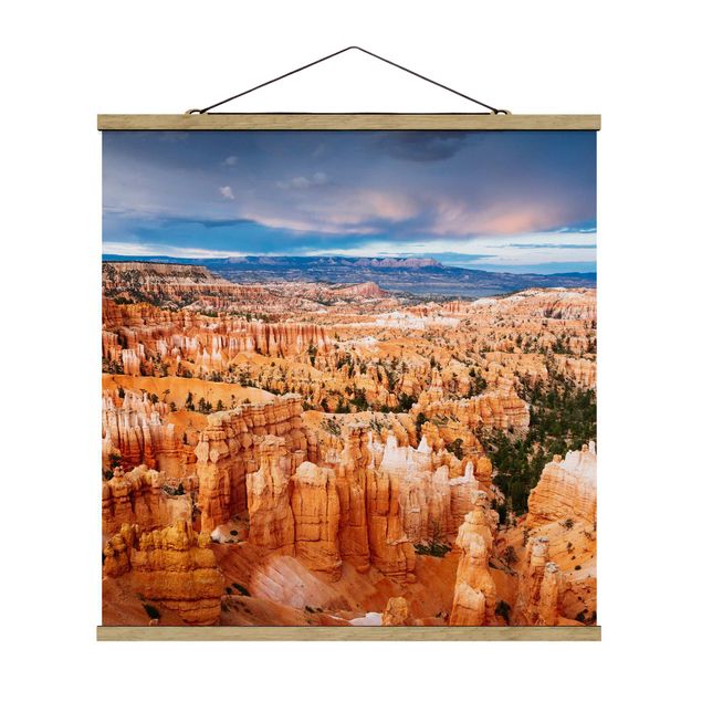 Stoffbild mit Posterleisten - Farbenpracht des Grand Canyon - Quadrat