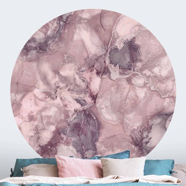 Steinwand Tapete Farbexperimente Marmor Violett