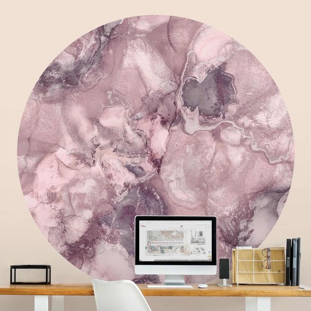 Tapete modern elegant Farbexperimente Marmor Violett