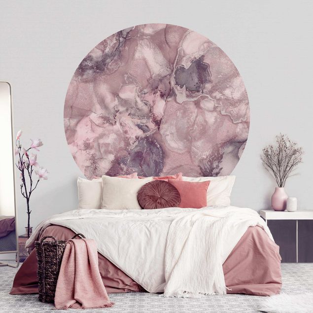 schöne Tapeten Farbexperimente Marmor Violett