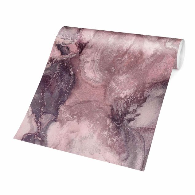 selbstklebende Tapete Farbexperimente Marmor Violett