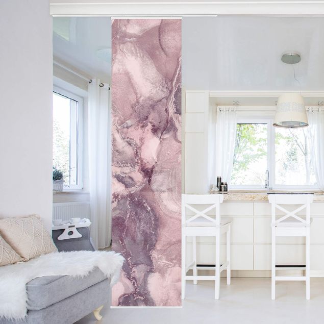 Schiebevorhang abstrakt Farbexperimente Marmor Violett