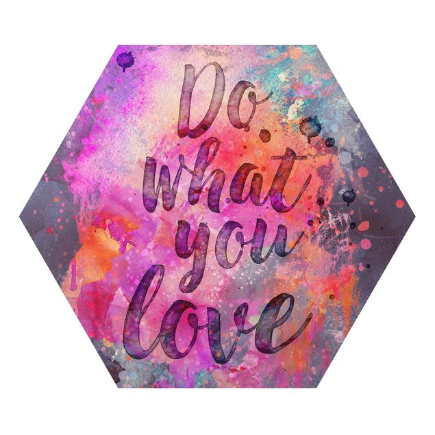 Hexagon-Alu-Dibond Bild - Farbexplosion Do what you love