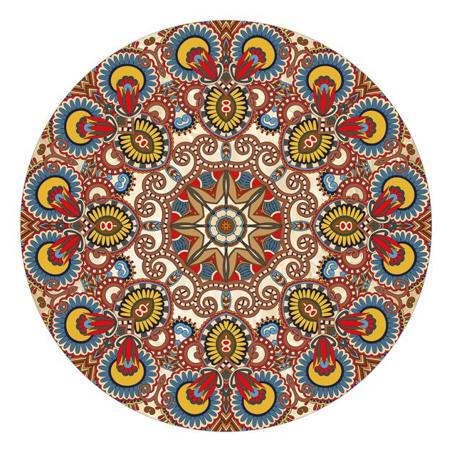Runde Tapete selbstklebend - Farbiges Mandala