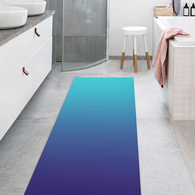 Teppich modern Farbverlauf Meerblau