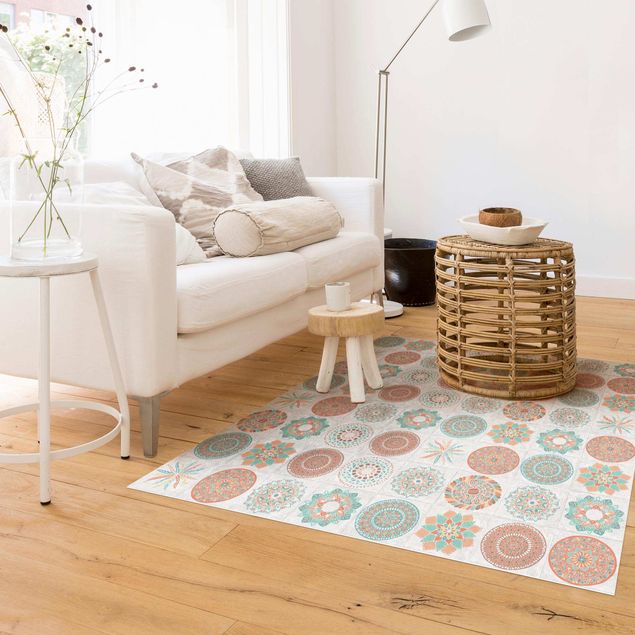 Moderne Teppiche Handgemaltes Mandala Muster