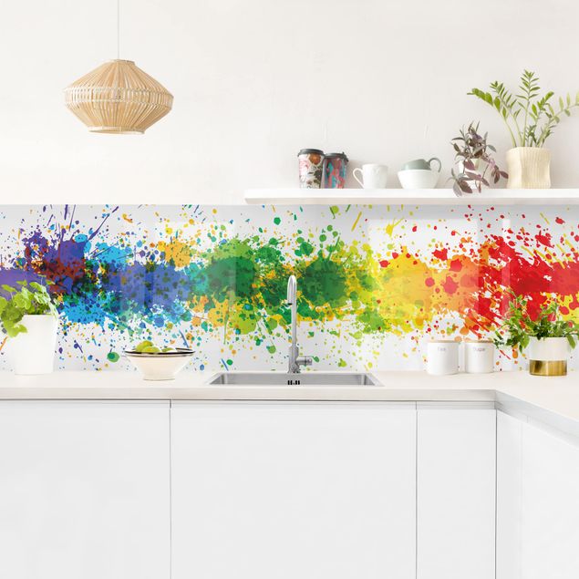 Küche Wandpaneel Rainbow Splatter I