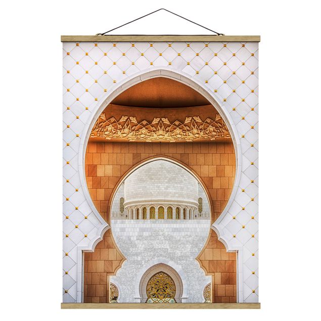 Stoffbild mit Posterleisten - Tor der Moschee - Hochformat 3:4