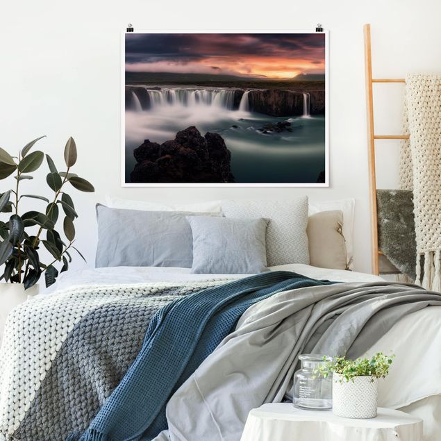 Moderne Poster Goðafoss Wasserfall in Island