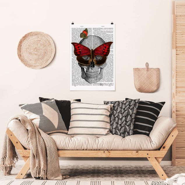Poster - Grusellektüre - Schmetterlingsmaske - Hochformat 3:2