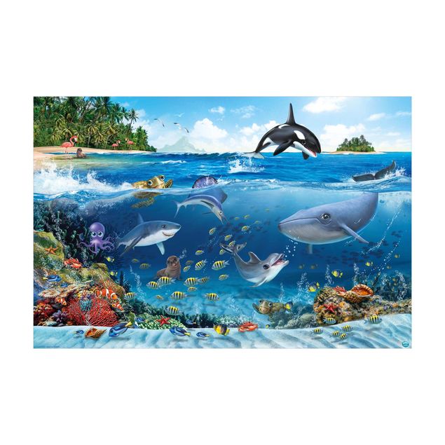 Moderner Teppich Animal Club International - Unterwasserwelt mit Tieren