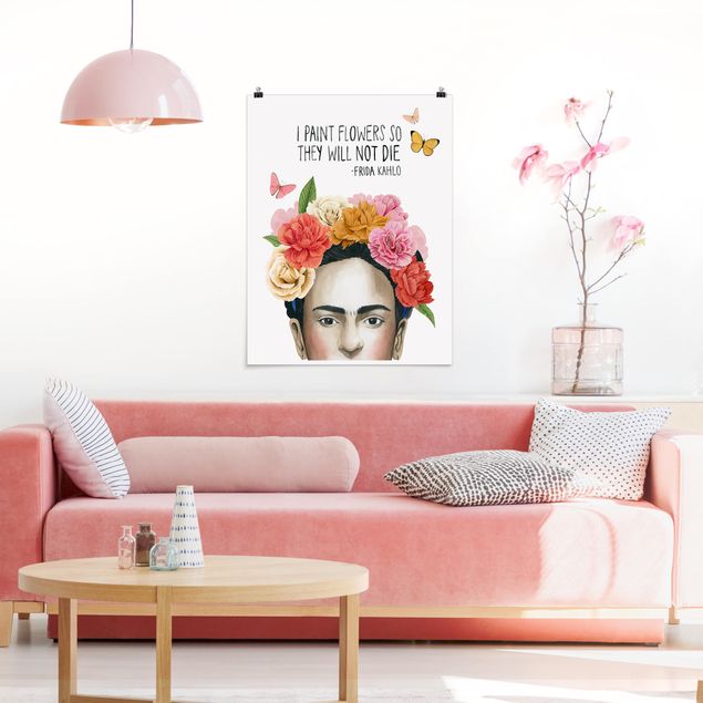 Spruch Poster Fridas Gedanken - Blumen