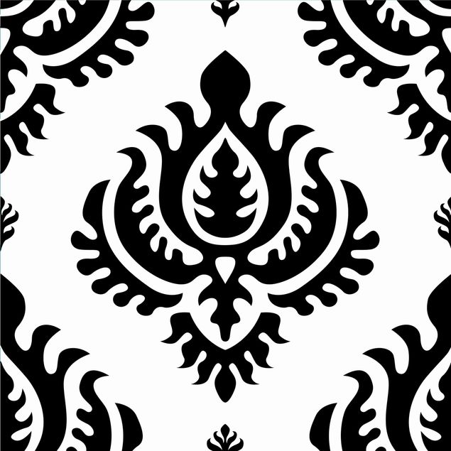 Möbelfolie Muster - Neo Barock schwarz weiss Damast Muster
