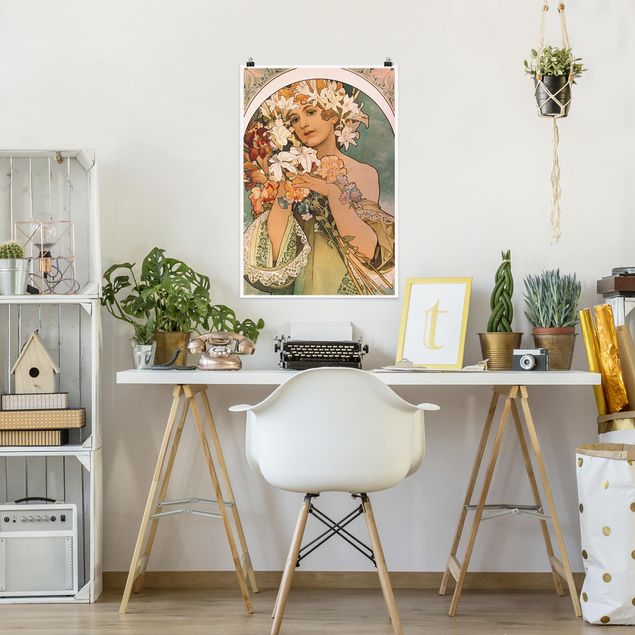 Riesenposter XXL Alfons Mucha - Blume