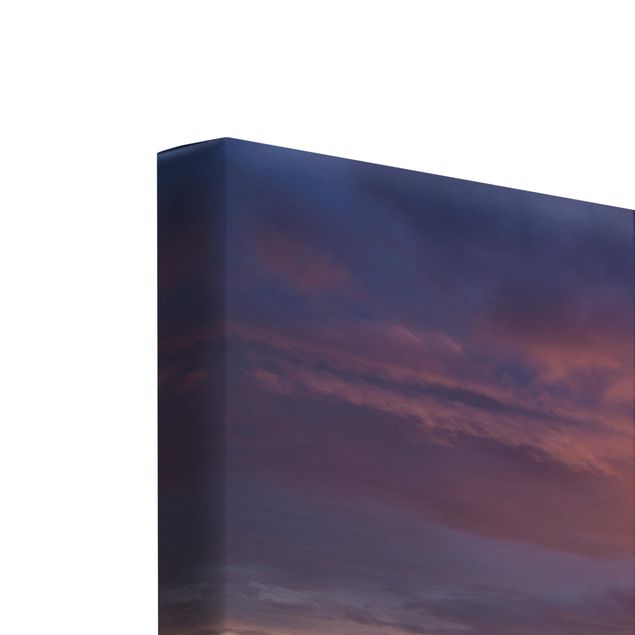 Leinwandbild 3-teilig - Sonnenaufgang am Strand auf Sylt - Galerie Triptychon