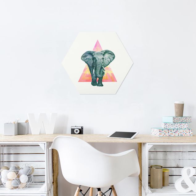 Hexagon Bild Forex - Illustration Elefant vor Dreieck Malerei