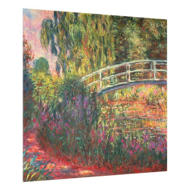 Spritzschutz Blumen Claude Monet - Japanische Brücke im Garten von Giverny