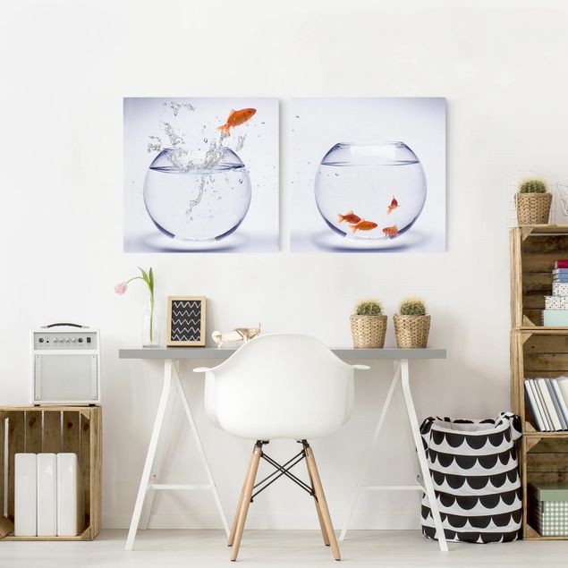 Wandbilder Flying Goldfish