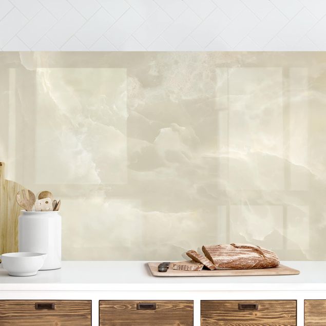 Platte Küchenrückwand Onyx Marmor Creme