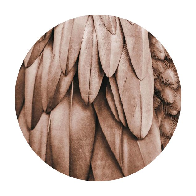 Vinyl-Teppich Federn in Rosegold