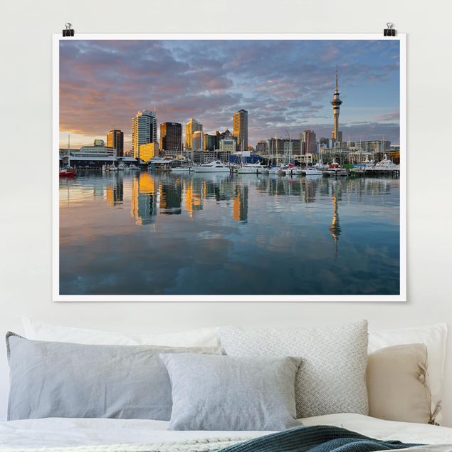 Riesenposter XXL Auckland Skyline Sonnenuntergang