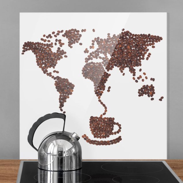 Spritzschutz Backen & Kaffee Kaffee um die Welt