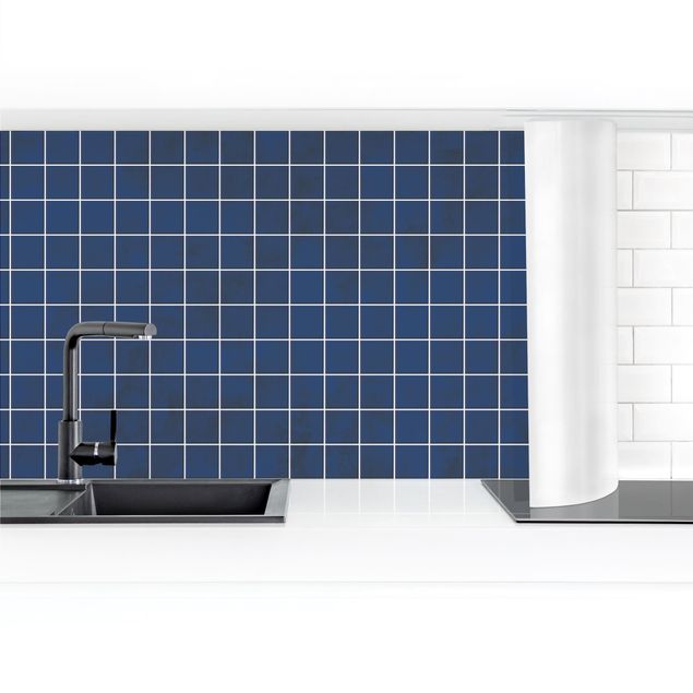 Küchenrückwand selbstklebend Mosaik Beton Fliesen - Blau
