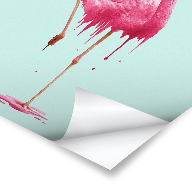 Poster - Jonas Loose - Schmelzender Flamingo - Hochformat 3:2