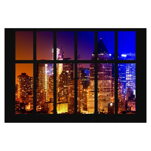 Tapeten Fenster Manhattan Sonnenaufgang