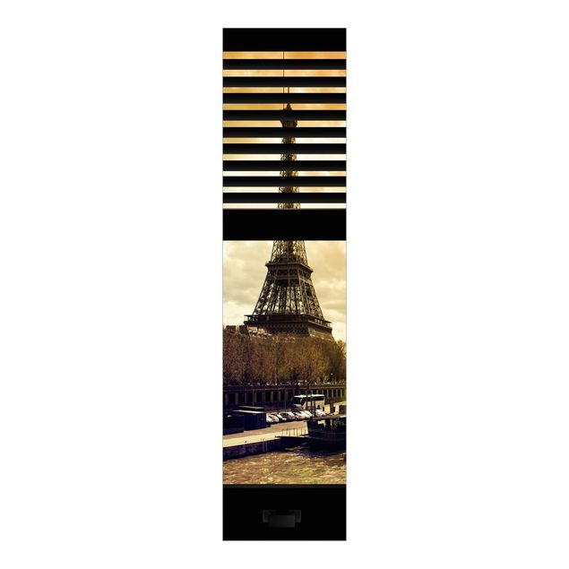 Schiebegardinen Fensterausblick Jalousie - Paris Eiffelturm Sonnenuntergang